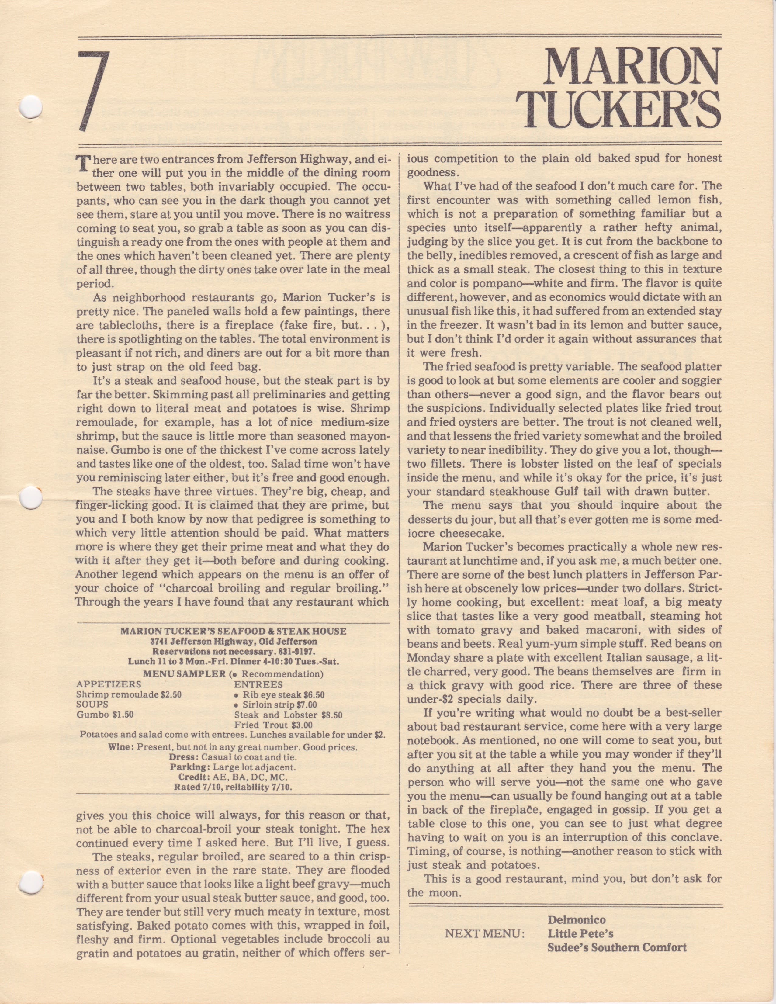 Vintage Tom: A Review of Marion Tucker's