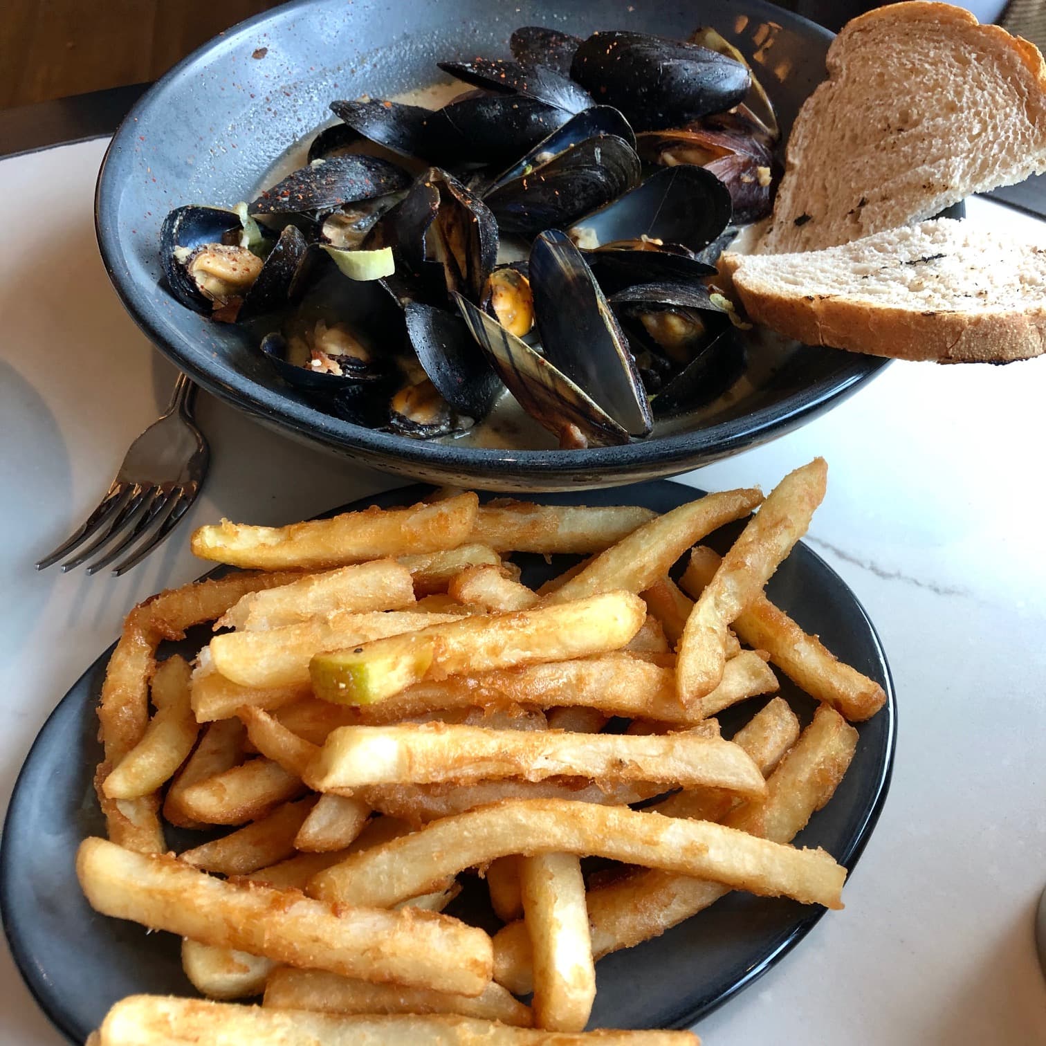 Mussels And Beignets, Quickly