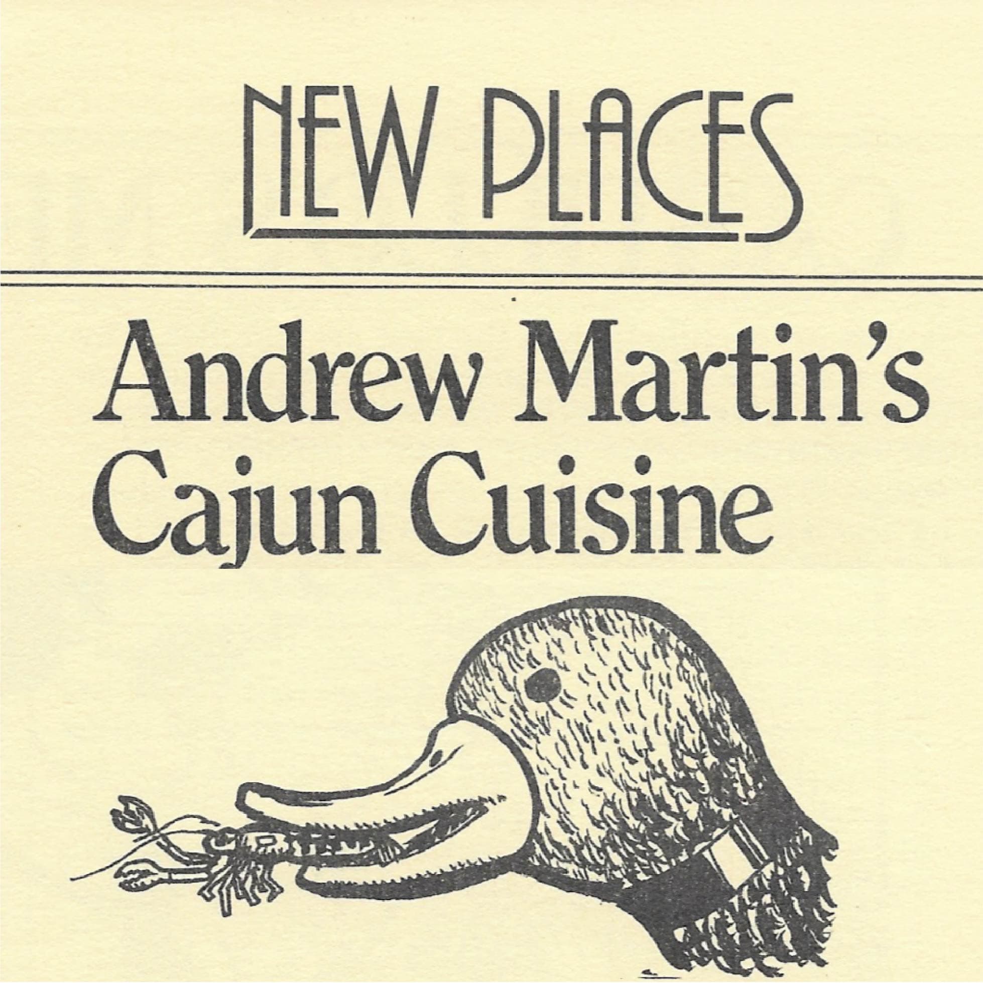 Vintage Tom: A Brief Review of Andrew Martin's Cajun Cuisine